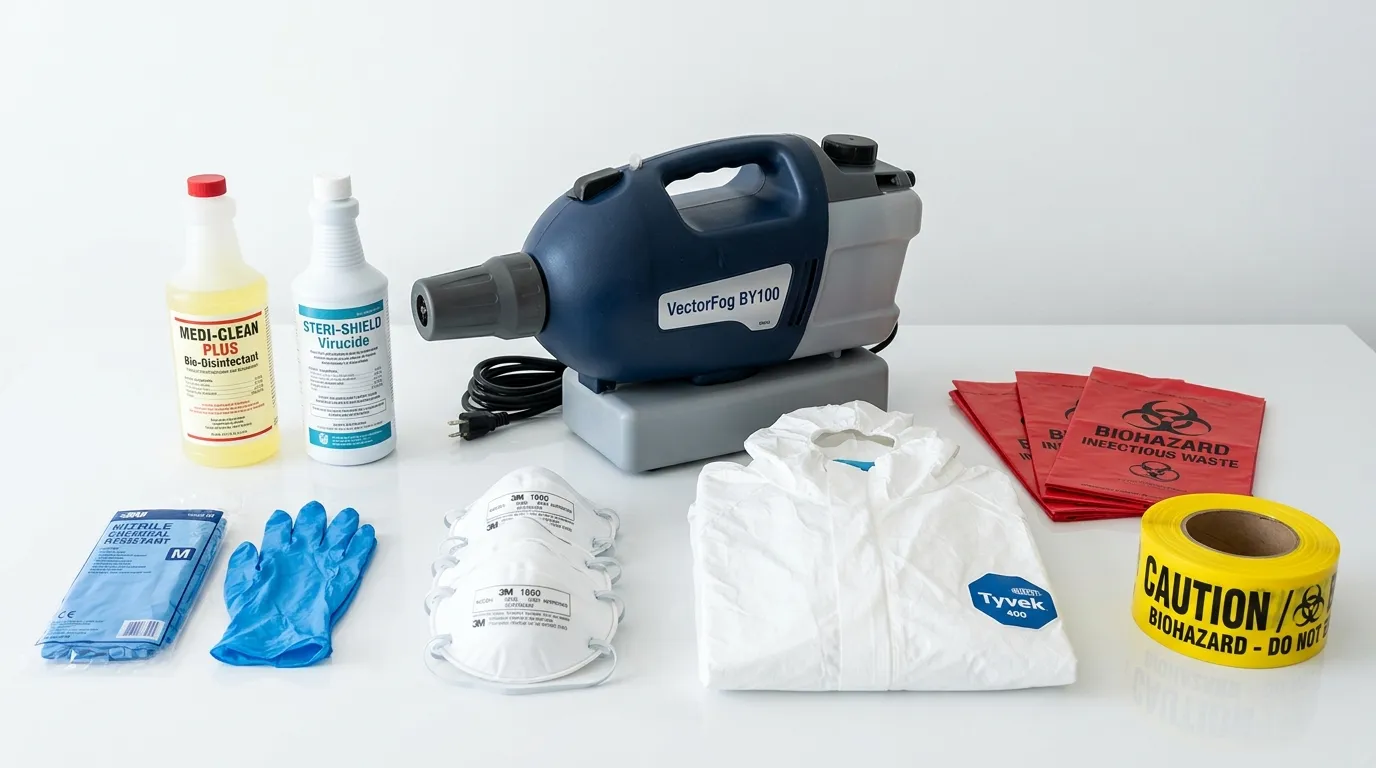 Professional biohazard remediation crew working in Olympia Heights